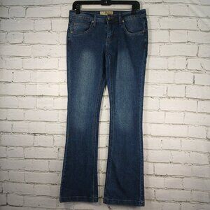 WOMENS HYBRID AND COMPANY BRAND JEANS, BOOT CUT, SIZE 7, DARK WASH